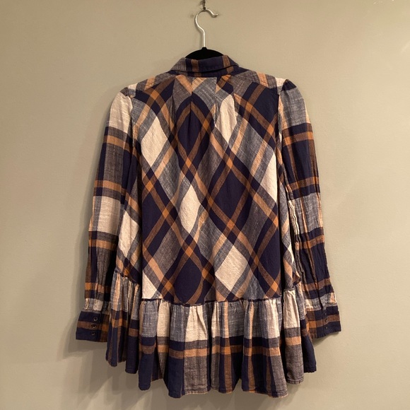 Free People Peppy in Plaid Button Up Blouse, Size XS - Picture 5 of 13